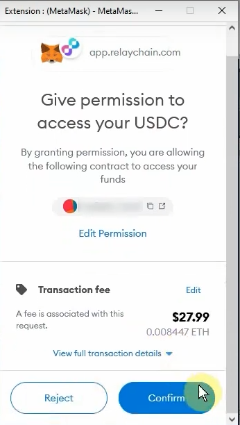 approve usdc ethereum metamask