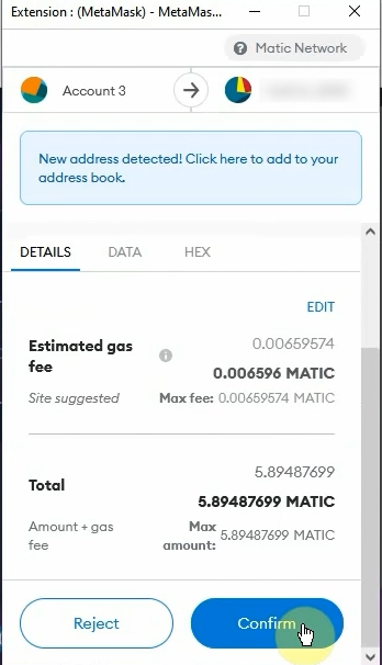 confirm metamask transfer pending