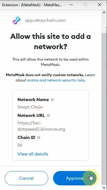 import bsc network in metamask