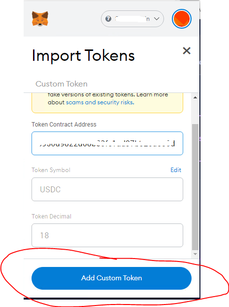 import token contract on any chain in metamask